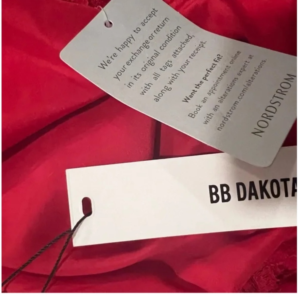 BB Dakota Jacqueline Shift Dress Red Lace - Nordstrom tags on - Picture 6 of 7